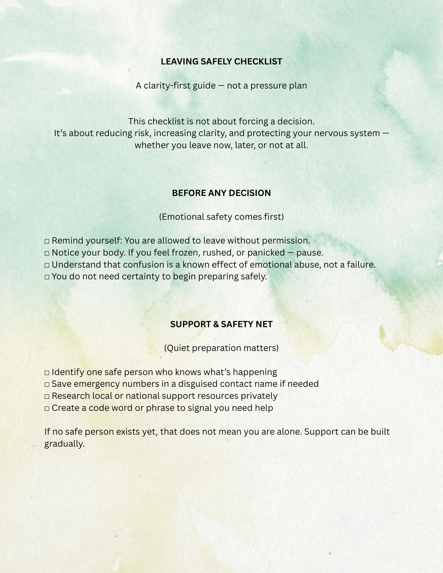 Safe Break Clarity, a Complementary Resource for You